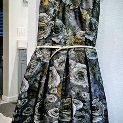 SLNY Silver & Gold Roses Dress.