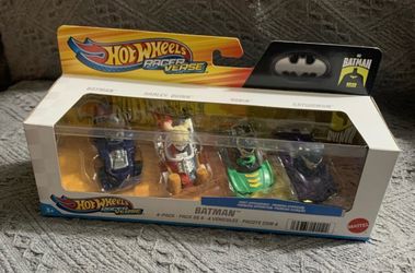 2024 Hot Wheels Racer Verse Batman 4 Pack Harley Q + Robin Catwoman