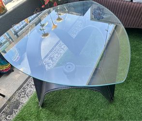 Mid Century Modern Metal leather coffee table