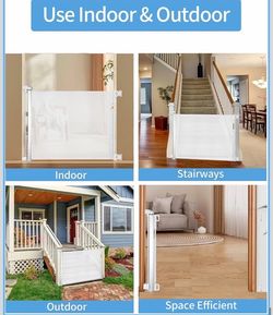 Retractable Baby Safety Gate Indoor Outdoor