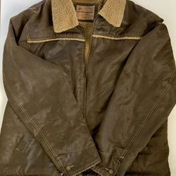 Columbia Mens Large Brown Faux Leather Full Zip Sherpa Lined XXL