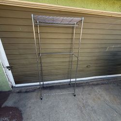 Silver steel heavy duty clothes rack