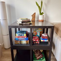 Custom Wood Modular Storage Shelving Unit in Dark Walnut