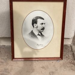 Nice man cave photo facsimile signature Robert Pinkerton detective artwork 