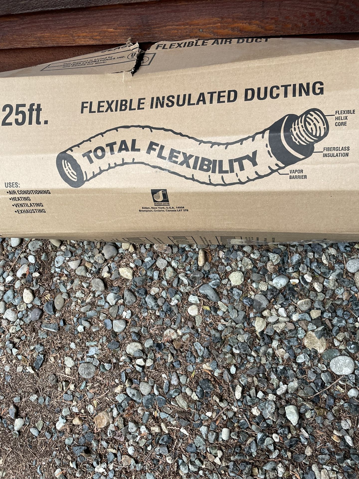 Flexible Insulated Ducting - 20’ Long 8” Diameter