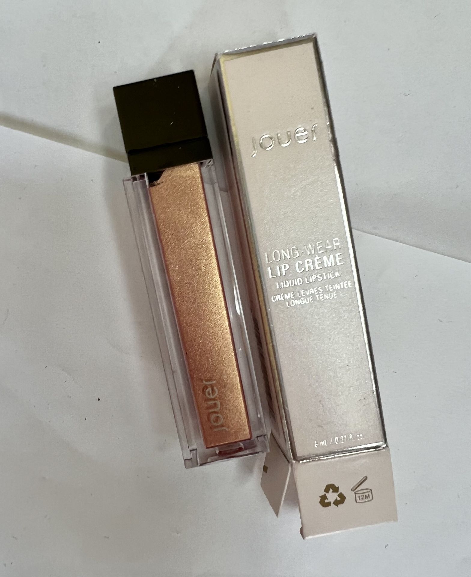 Jouer long wear Lip Creme Lipstick Papaye metallic warm peach 6mL 0.21oz NIB