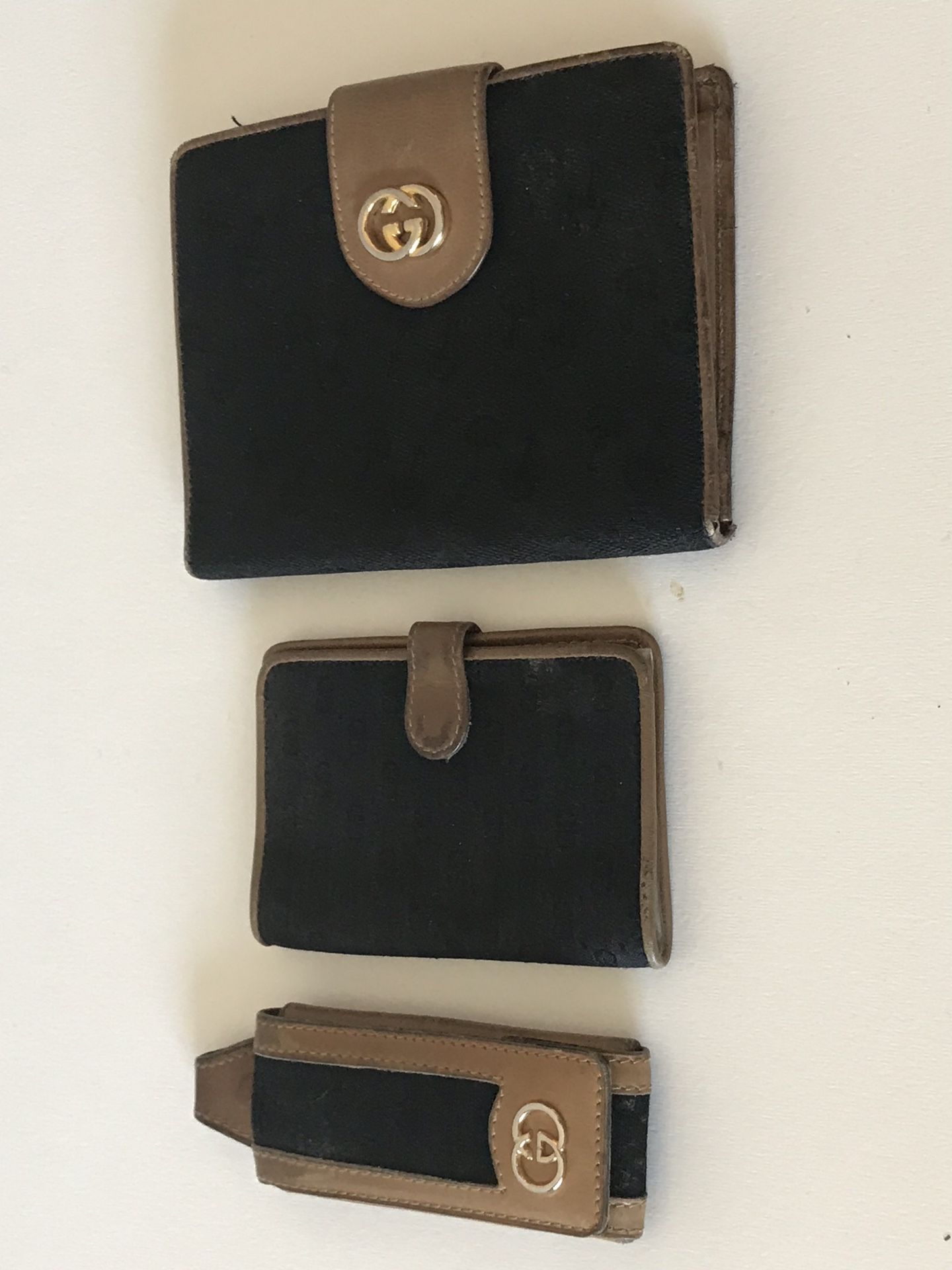 VINTAGE GUCCI WALLET & KEY CHAIN SET - 100% AUTHENTIC MADE IN ITALY