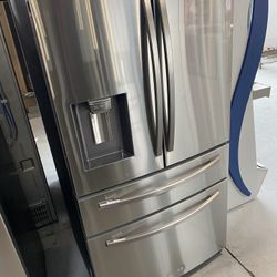 Stainless Steel 23 Cu. Ft. Counter Depth 4-Door French Door Refrigerator 