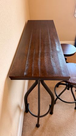 Industrial Wood Accent Bar Table