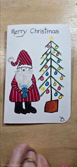 Christmas Cards for Children. Original, Hand-painted Christmas Cards. Classic and Simple.