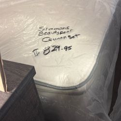 Queen size mattress set by Simmons beauty rest $829