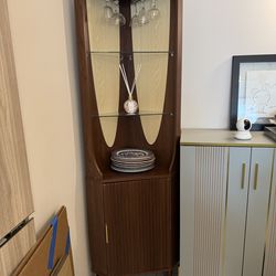 Corner shelf cabinet 70”h