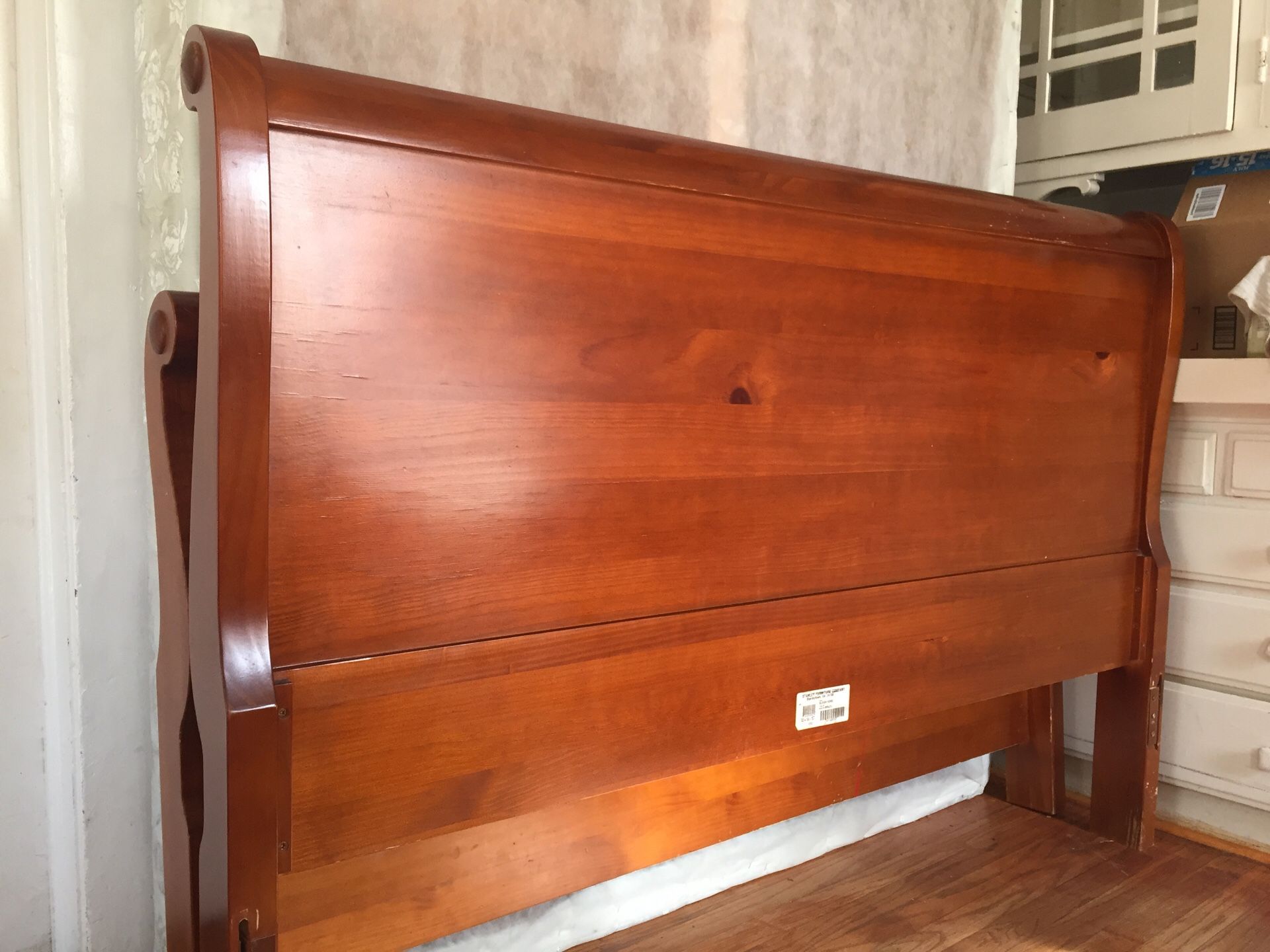 Queen wood bed frame