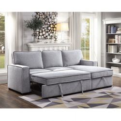 Gray Sectional Sofa With Pullout 