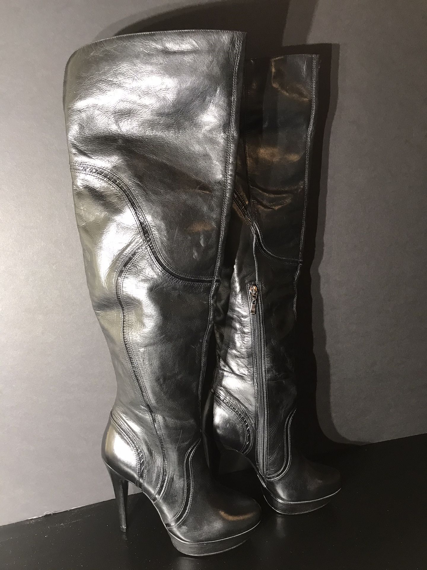 NEW - Aldo Velardi High Black Leather Boots size 39 (US 8.5)