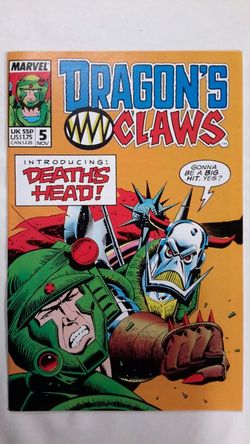 🔥DRAGON'S CLAW #5 MARVEL COMICS 1988 UK COMIC BOOK 1ST APPEARANCE OF DEATH'S HEAD SCARCE NM