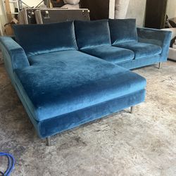 Interior Define Velvet Sectional Couch Sofa