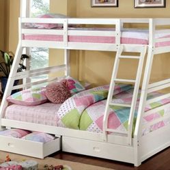 AshtonWhite 2-Drawer Wood Twin Over Full Bunk Bed
Coaster