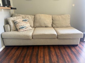 2 piece - Sectional Couch - Beige Fabric Sofa