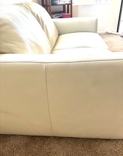White Creamy Leather Sofa 