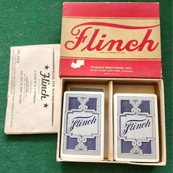 Vintage 1938 Flinch Card Game with Instructions Red Box
