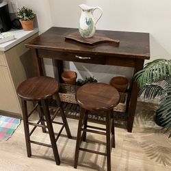 Kitchen Island Table And Bar Stool Chairs