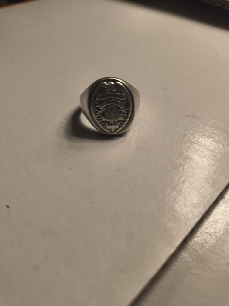 Vintage Sterling Silver National City Police Ring