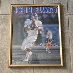 John Elway Signed And Framed Poster Clock With COA 17x21" Denver Broncos NFL HOF