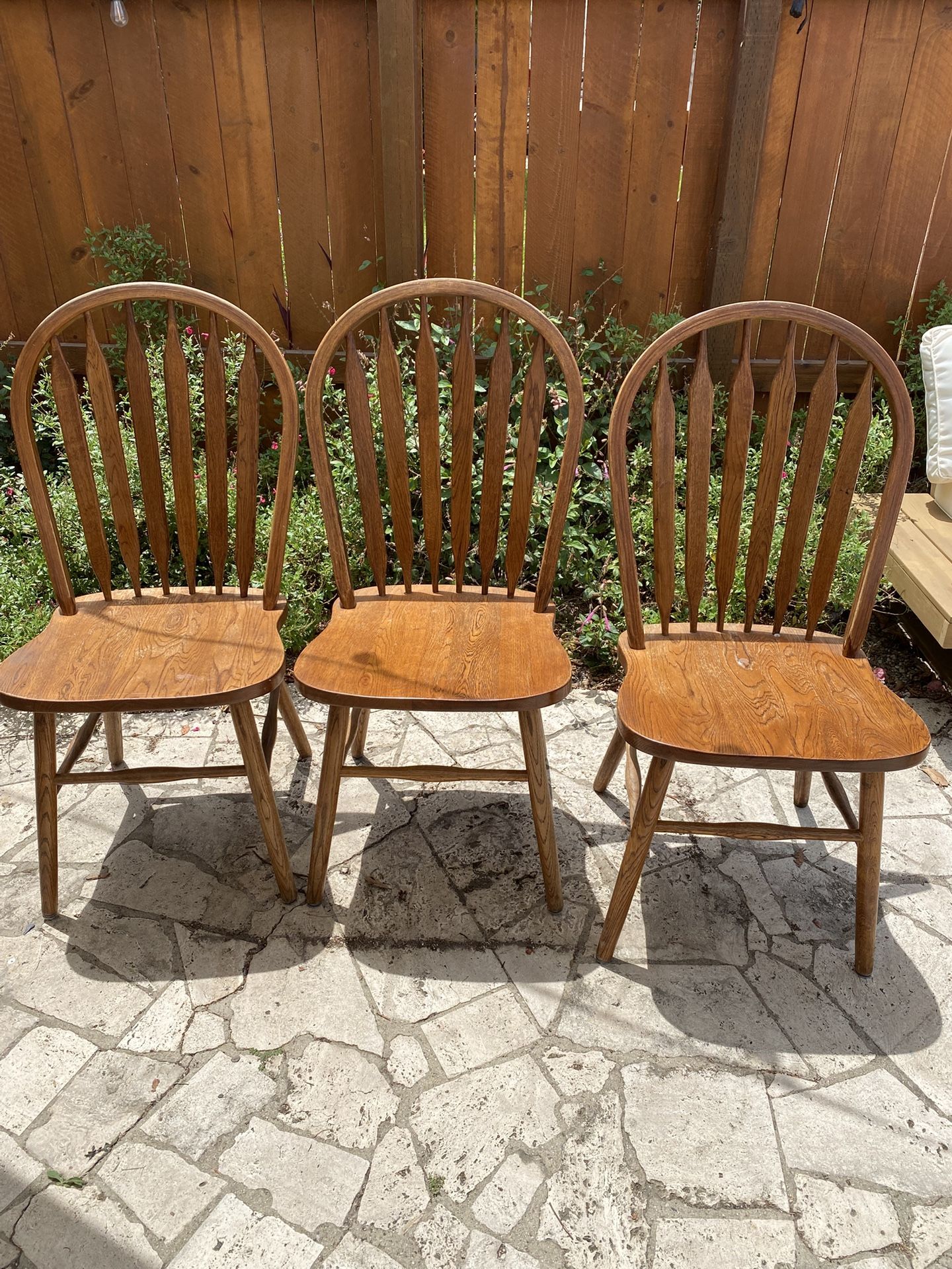 Set Of 3 Wood Chairs