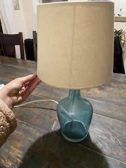 Accent 13 Inch Aqua Blue And Lamp Shade
