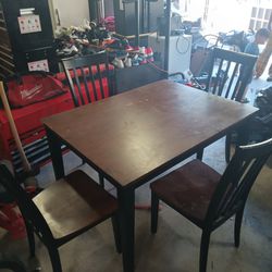 Wood Dining Table 4 Chairs