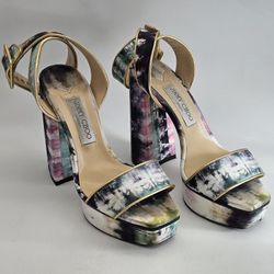 Jimmy Choo Women's Jax 125 Tie-Dye High-Heel Platform Sandals Size 38½