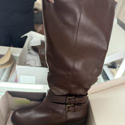 Knee-High Faux Leather Boots