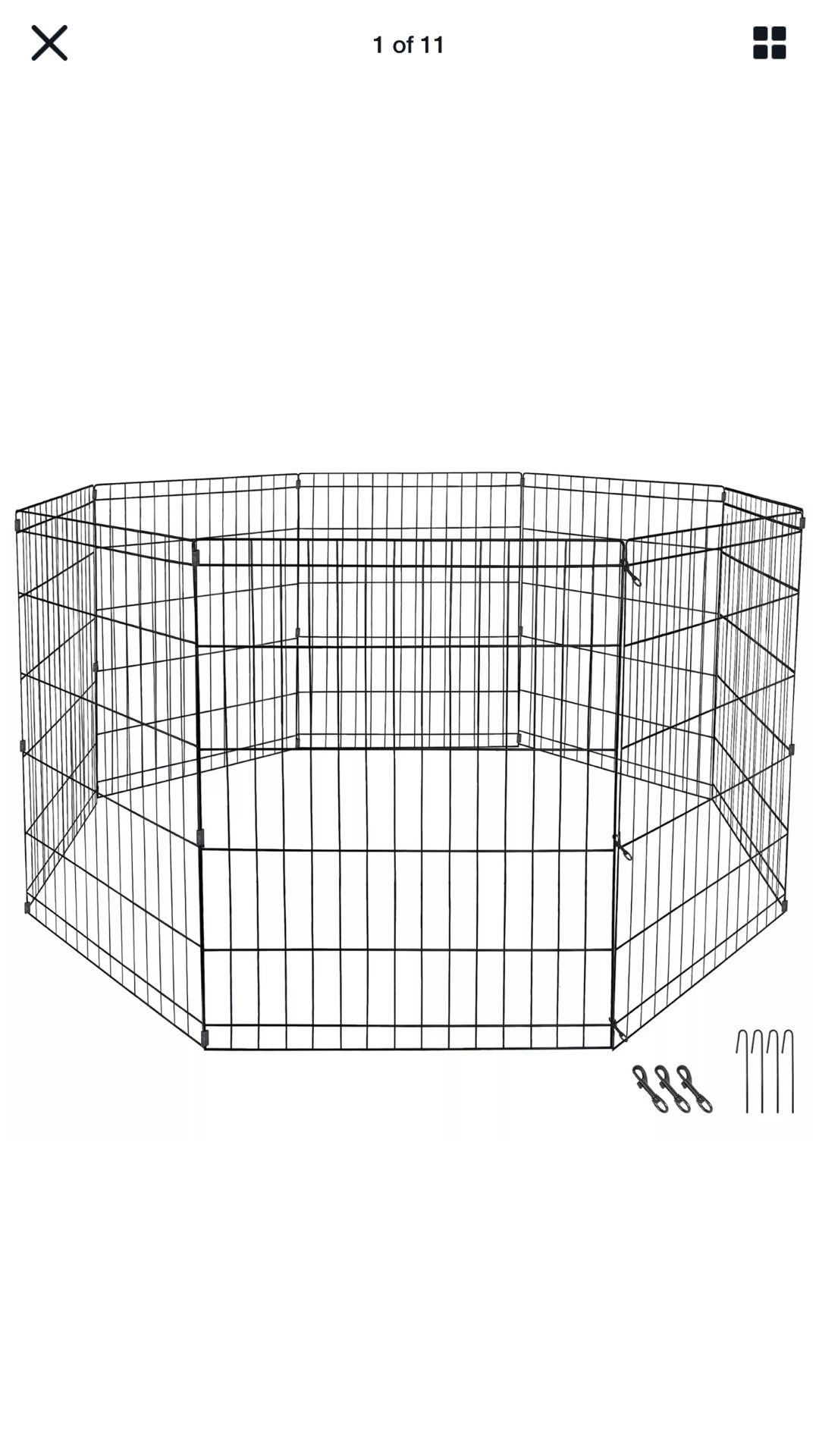 42” Dog Playpen Crate 8 Panel Fence Pet Play Pen Exercise Puppy Kennel Cage