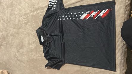 Black American Flag Graphic Athletic Shirt