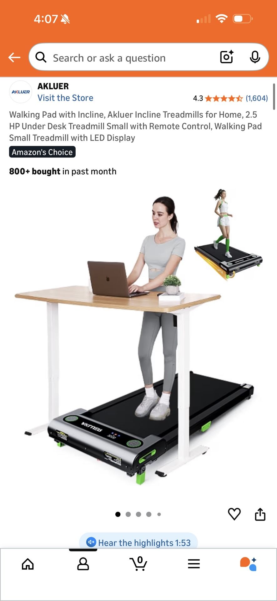 Walking Pad with Incline, Akluer Incline Treadmills for Home, 2.5 HP Under Desk Treadmill Small with Remote Control, Walking Pad Small Treadmill with 