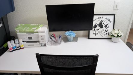 Computer desk, chair, monitor, printer for sale