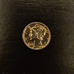 Gold Plated 1938 Mercury Dime