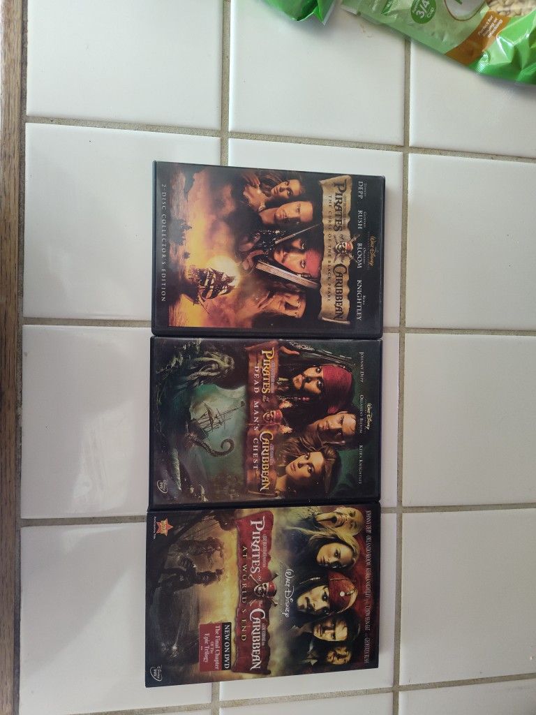 Lot Of Three Pirates Of The Caribbean DVD's 1 -3