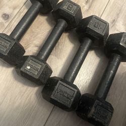 2 Sets Of Metal dumbbells (8 and 10 Pounds)
