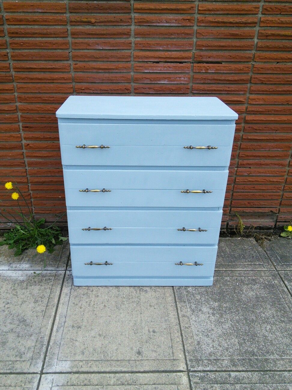 Dresser 4 Drawer Painted Blue