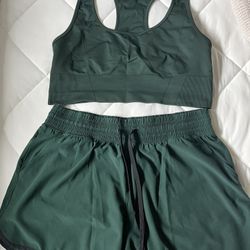 Abercrombie YPB Active Workout Set Sports Bra + Shorts