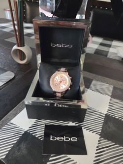 Bebe SR626SW Rose Gold Diamond Watch ( needs battery)