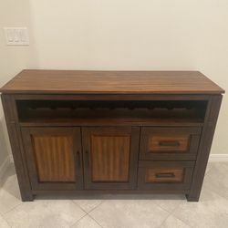 Wooden Storage Cabinet with Wine Rack