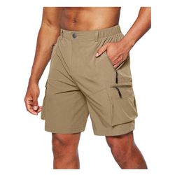 Pudolla Men's Hiking Cargo Shorts Quick Dry Outdoor Large Shorts for Men