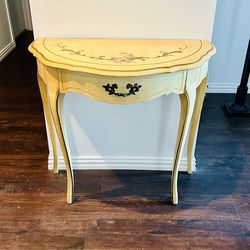 Mid-Century Imperial Half Moon Console Table