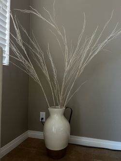 Large Floor Vase with Decorative Branches