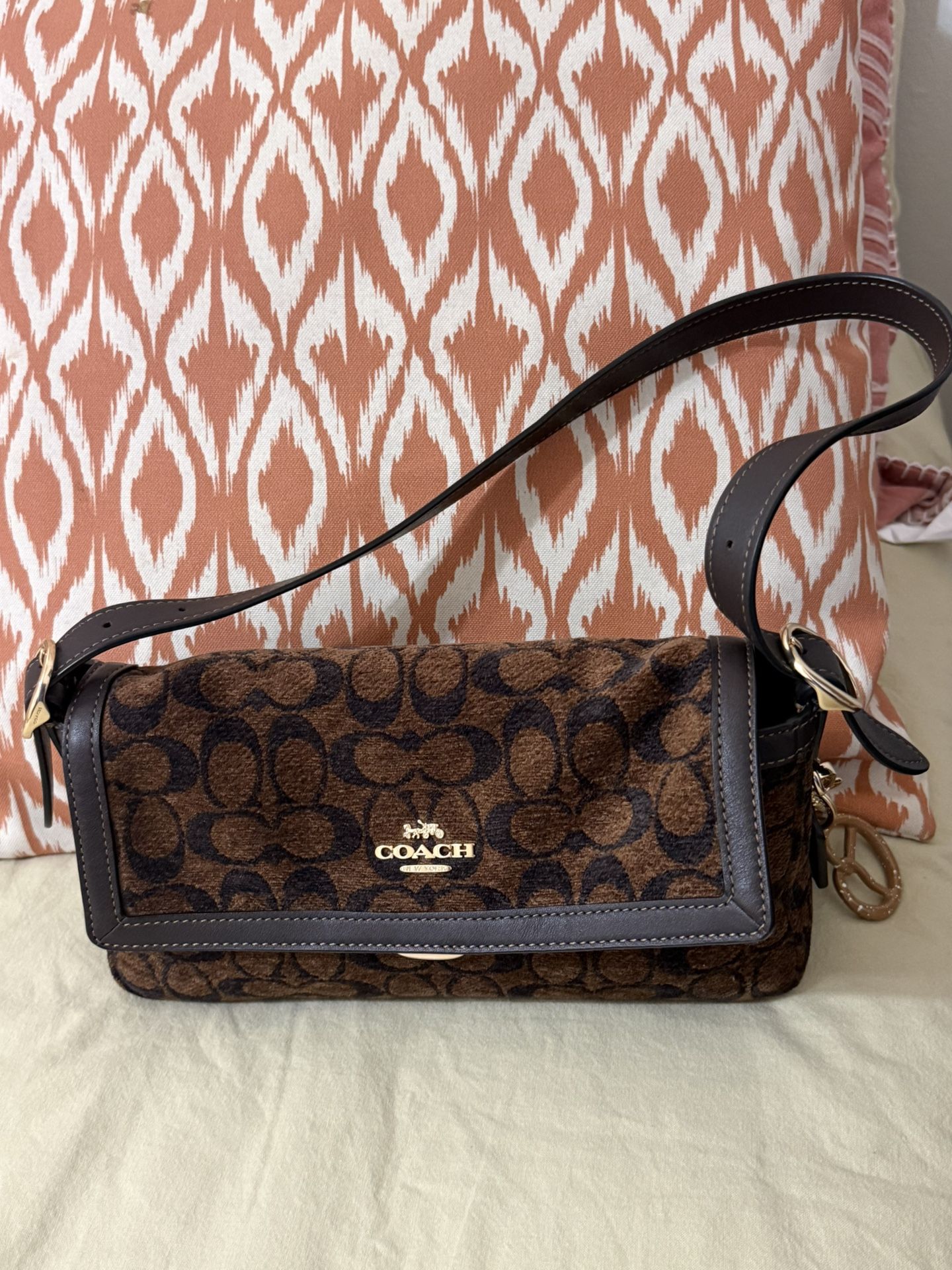 Small Flap Coach Etta Bag Chenille 