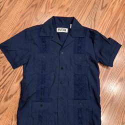 Boys Blue Button Down Shirt Size 10
