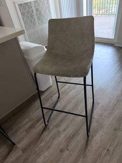 Grey suede stools